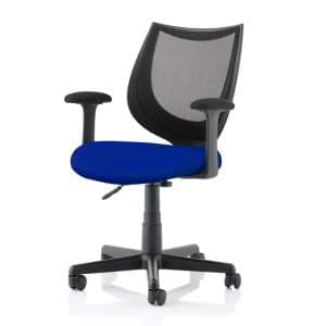 Camden Black Mesh Office Chair With Stevia Blue Seat - UK