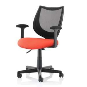 Camden Black Mesh Office Chair With Tabasco Red Seat - UK