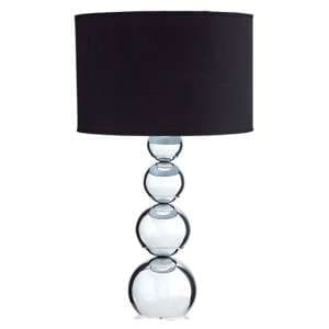 Camox Black Fabric Shade Table Lamp With Chrome Metal Base