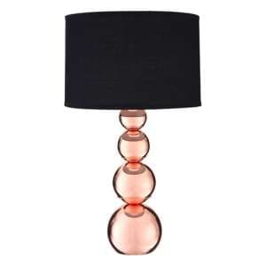 Camox Black Fabric Shade Table Lamp With Copper Metal Base