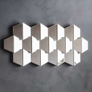 Camrose Hexagonal Bevelled Wall Mirror In Silver - UK