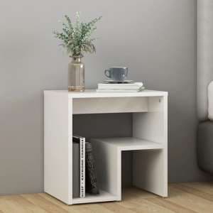 Canaan High Gloss Bedside Cabinet In White