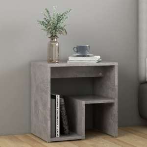 Canaan Wooden Bedside Cabinet In Concrete Effect