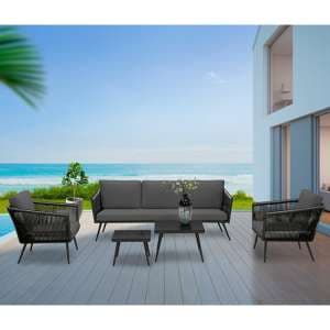 Canbira Outdoor Fabric Lounge Set In Relex Black - UK