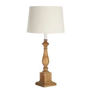 Candoca Natural Fabric Shade Table Lamp With Square Oak Base