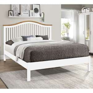 Canika Wooden Double Bed In White - UK