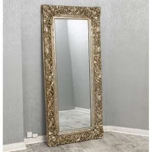 Cannan Rectangular French Ornate Wall Mirror In Silver Frame