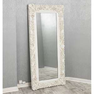 Cannan Rectangular French Ornate Wall Mirror In White Frame