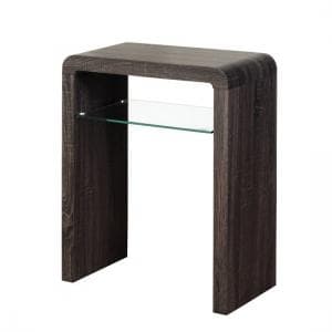 Cannock Small Console Table In Charcoal With 1 Glass Shelf
