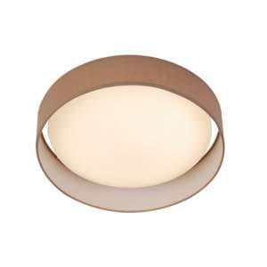 Canopus 1 Light LED Flush Ceiling Light In Brown Shade