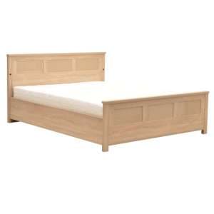 Canton Wooden Double Bed In Sonoma Oak And LED - UK