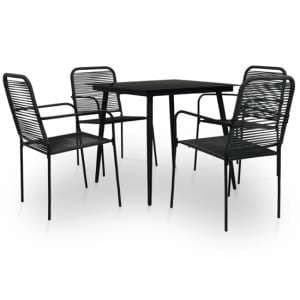 Canton Rope And Steel 5 Piece Outdoor Dining Set In Black - UK