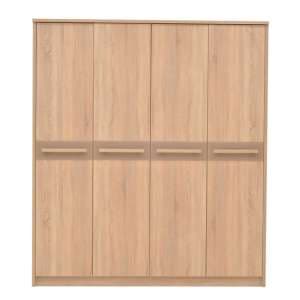 Canton Wooden Wardrobe With 4 Doors In Sonoma Oak - UK