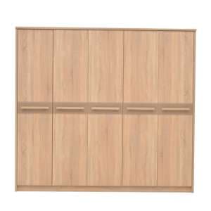 Canton Wooden Wardrobe With 5 Doors In Sonoma Oak - UK