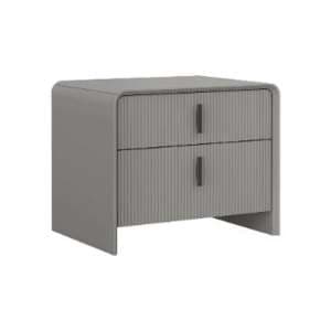 Canton Wooden Bedside Cabinet With 2 Drawers In Flannel Grey - UK