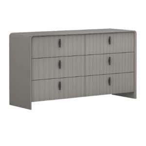 Canton Wooden Chest Of 6 Drawers In Flannel Grey - UK