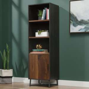 Canyon Lane Wooden Bookcase With 3 Shelves In Brew Oak - UK