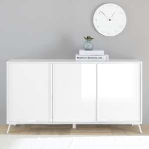 Cappy High Gloss Sideboard With 3 Doors In White