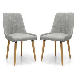 Chioa Flax Effect Grey Weave Dining Chairs In Pair - UK