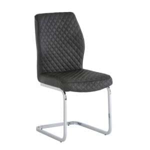 Caprika PU Leather Dining Chair In Grey - UK