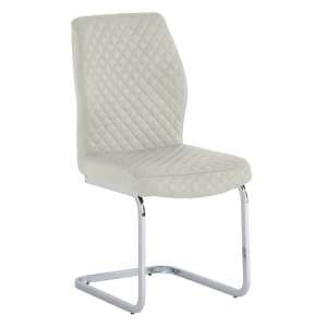 Caprika PU Leather Dining Chair In Stone - UK