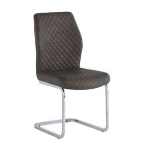 Caprika PU Leather Dining Chair In Taupe - UK