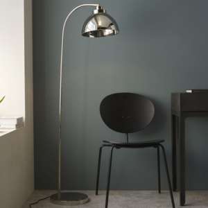 Caspar Steel Floor Lamp In Nickel - UK