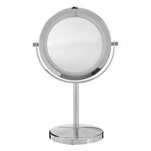 Cardiff Dressing Mirror In Chrome Plated Frame With LED - UK