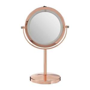 Cardiff Dressing Mirror In Rose Gold Plated Frame With LED - UK