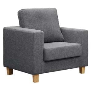 Caridad Linen Fabric 1 Seater Sofa In Dark Grey - UK