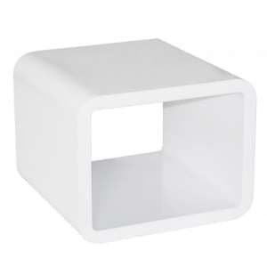Cariel High Gloss Lamp Table Square In White - UK