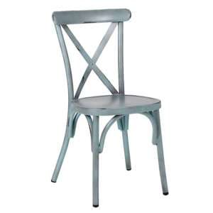 Carillo Outdoor Aluminium Vintage Side Chair In Blue - UK
