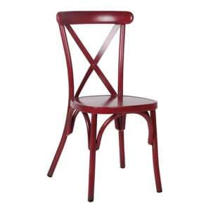 Carillo Outdoor Aluminium Vintage Side Chair In Red - UK