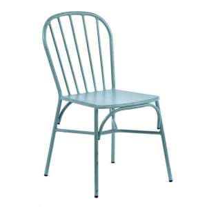 Carla Outdoor Aluminium Vintage Side Chair In Light Blue - UK