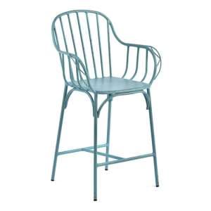 Carla Outdoor Mid Height Vintage Arm Chair In Light Blue - UK