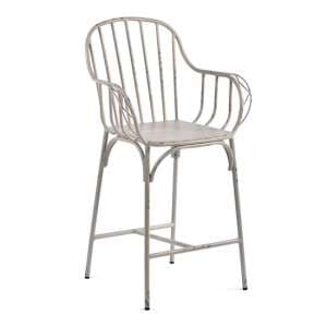 Carla Outdoor Mid Height Vintage Arm Chair In White - UK