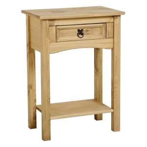 Carlen Wooden Console Table With 1 Drawer In Light Pine - UK