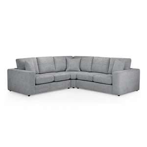 Carlton Fabric Large Corner Sofa In Grey With Wooden Feets - UK