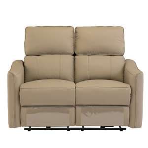 Carlton Faux Leather Electric Recliner 2 Seater Sofa In Taupe - UK