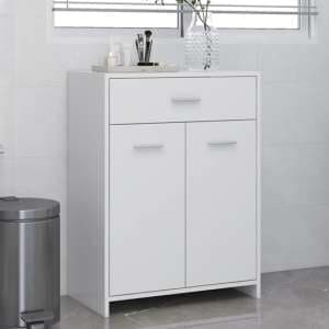 Carlton Wooden Bathroom Cabinet With 2 Doors 1 Drawer In White - UK