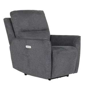 Carly Electric Recliner Chenille Fabric 1 Seater Sofa In Charcoal - UK