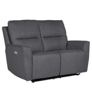 Carly Electric Recliner Chenille Fabric 2 Seater Sofa In Charcoal - UK