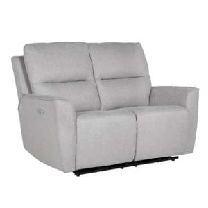 Carly Electric Recliner Chenille Fabric 2 Seater Sofa In Natural - UK