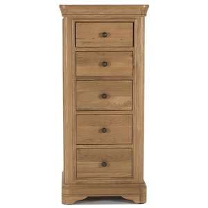 Carman Wooden Chest Of 5 Drawers In Natural - UK