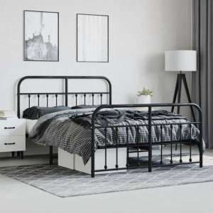 Carmel Metal Double Bed In Black - UK