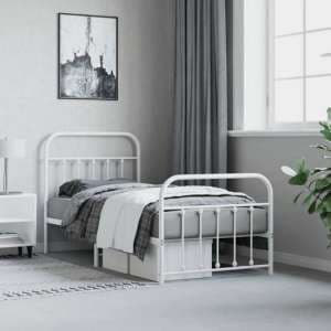 Carmel Metal Single Bed In White - UK