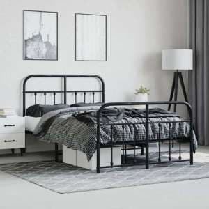 Carmel Metal Small Double Bed In Black - UK