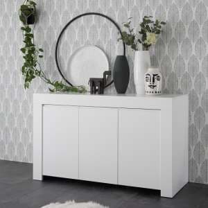 Carney Contemporary Sideboard In Matt White With 3 Doors