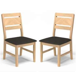 Carnial Grey Fabric Upholstered Dining Chairs In A Pair - UK
