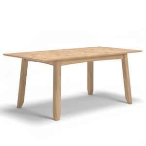 Carnial Wooden Extending Dining Table In Blond Solid Oak